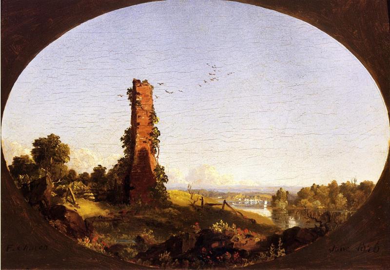 Frederic Edwin Church New England Landscape with Ruined Chimney France oil painting art